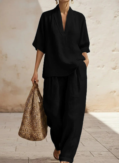 New Arrivals🔥 Women's Casual Cozy Minimalist Linen Two-piece Set