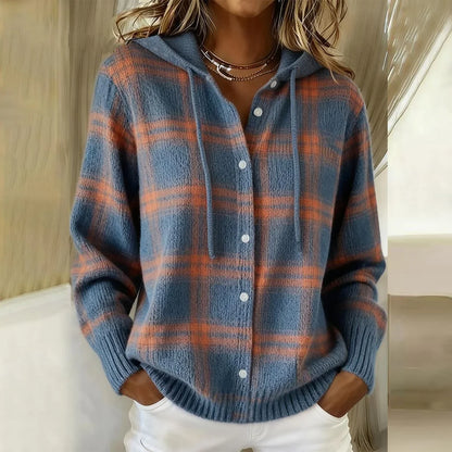 Warm Blue Check Cardigan