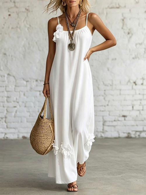 Women's Sleeveless Straps Loose-fit Casual Dress