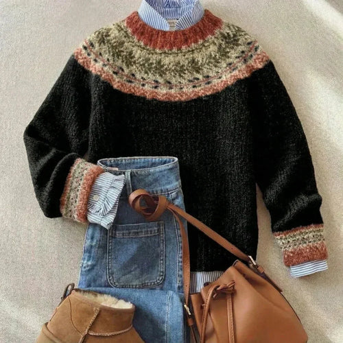 Black-Chic Vintage Knit Sweater