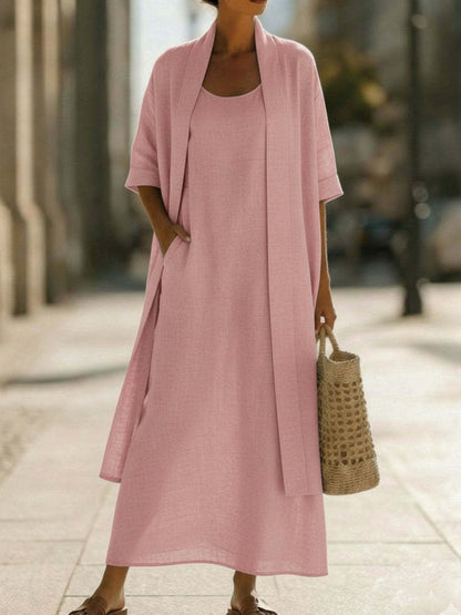 Women 2Pcs  Linen-Blend Outfit