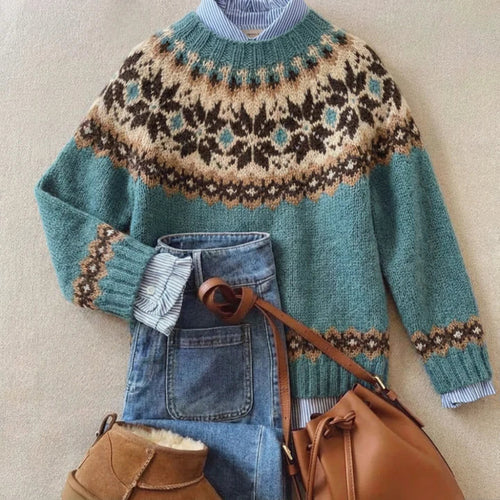 Blue-Chic Vintage Knit Sweater