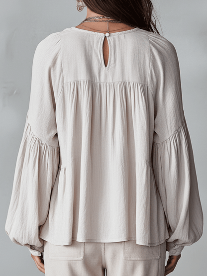 Airy Vintage-Inspired Ruffle Soft Ruffle Bohemian Blouse