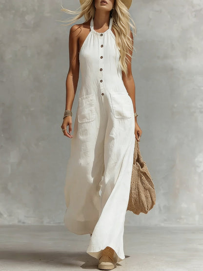 Breezy Halter Wide-Leg Jumpsuit