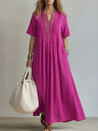 Women's Casual Loose Short Sleeve Maxi Dress