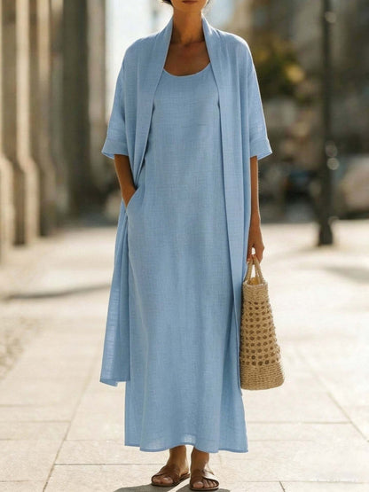 Women 2Pcs  Linen-Blend Outfit