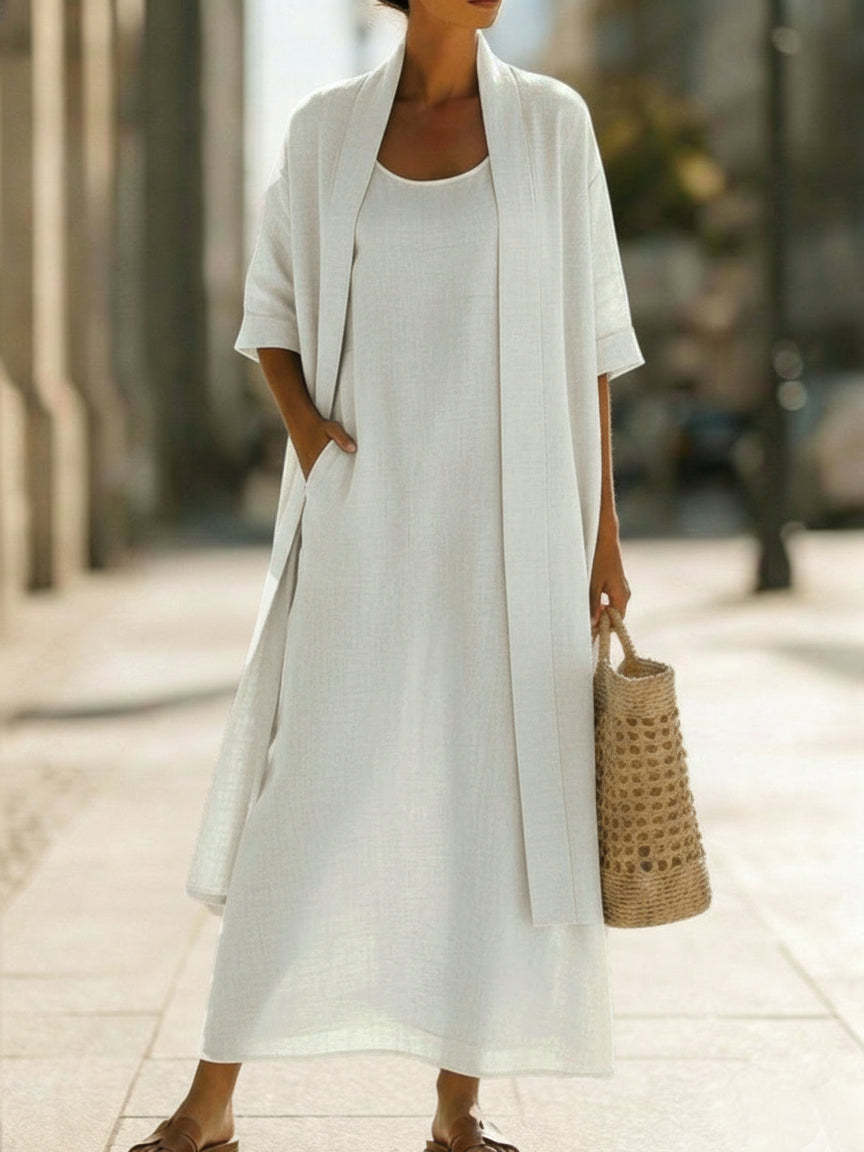 Women 2Pcs  Linen-Blend Outfit