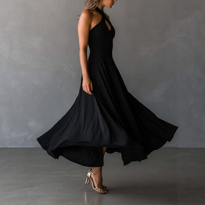 🌟 Halter Neck Sleeveless Midi Dress