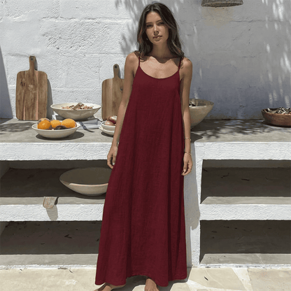 Women's Solid Color Backless Cami Dress