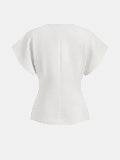 Trendy V-Neck Button Down Blouse