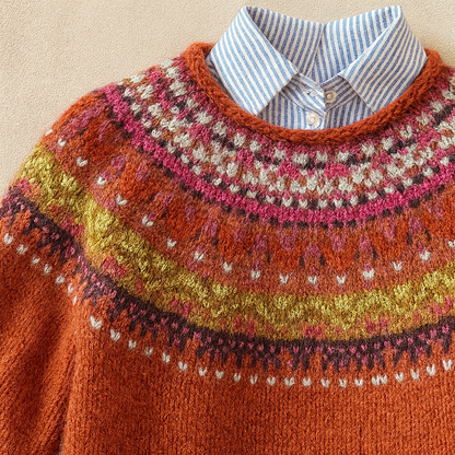 Red-Chic Vintage Knit Sweater