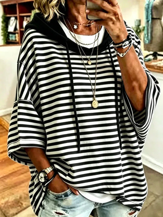 Oversized Striped Hoodie