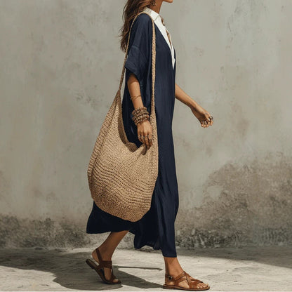 New Casual Bohemian Style Deep V-Neck Long Skirt