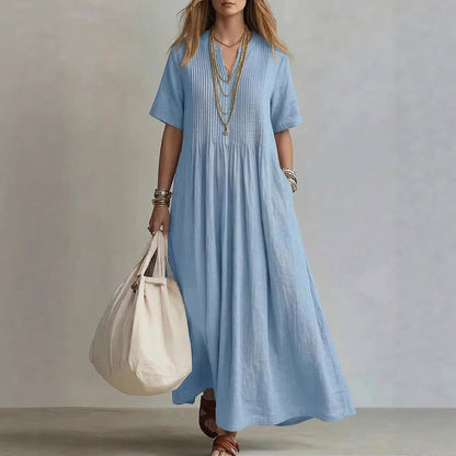 Women's Casual Loose Short Sleeve Maxi Dress
