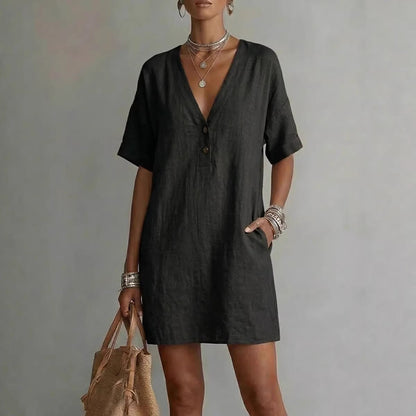 Summer V-Neck Loose Casual Independent New Fashion Dress