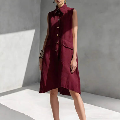 Casual Loose Fit Midi Dress for Women (Multi-Color)