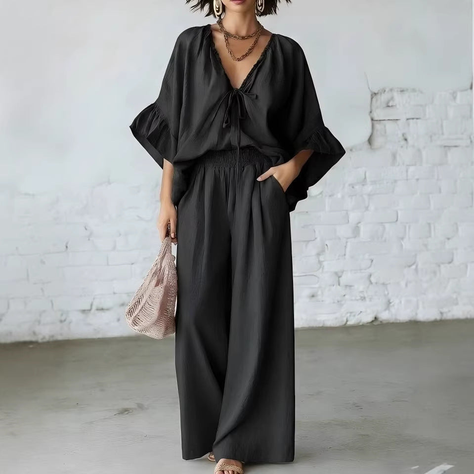 Linen Blend Vacation Two Piece Matching Set