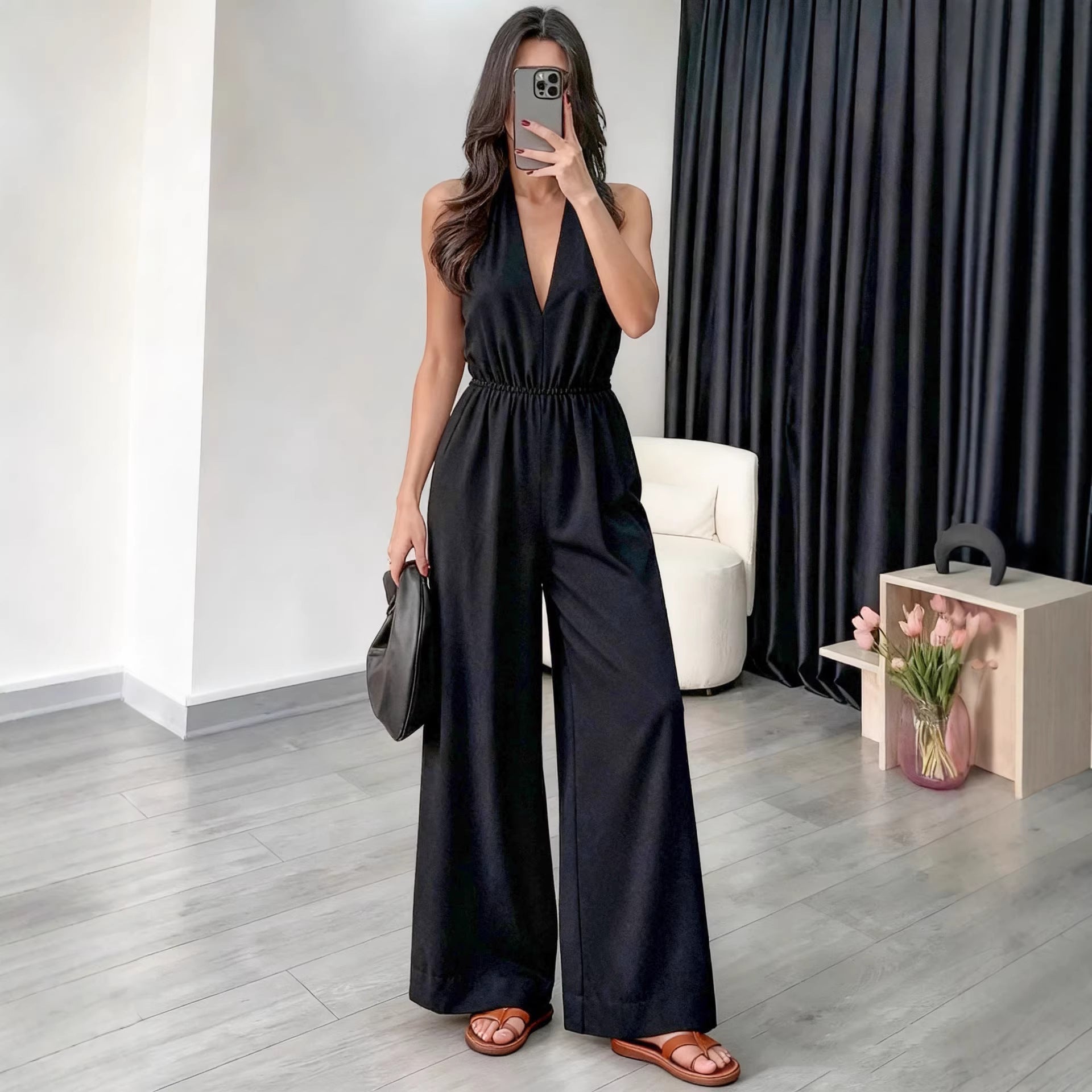 Halter Wide-Leg Jumpsuit
