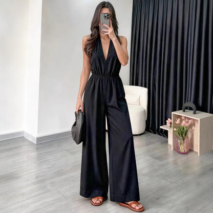 Halter Wide-Leg Jumpsuit