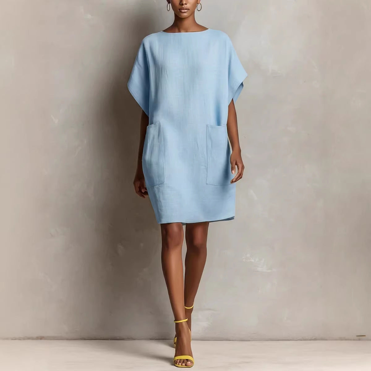 Effortless Linen-Blend Shift Dress