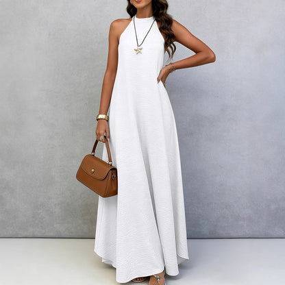 Halter Neck Tie-Back Maxi Dress