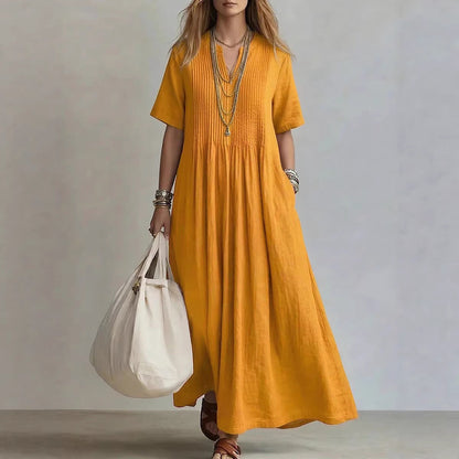 Women's Casual Loose Short Sleeve Maxi Dress