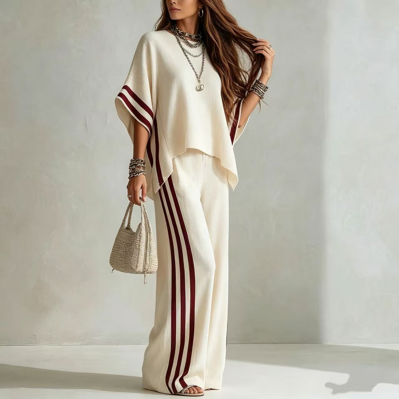 Striped Linen-Blend Two-Piece Set
