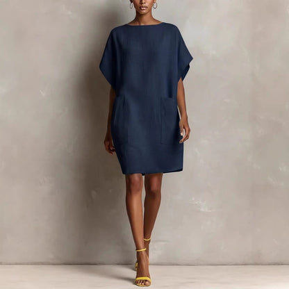 Effortless Linen-Blend Shift Dress