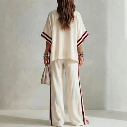 Striped Linen-Blend Two-Piece Set
