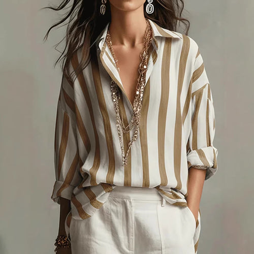 Oversized Striped Button-Down Shirt