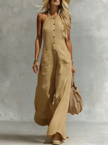 Breezy Halter Wide-Leg Jumpsuit