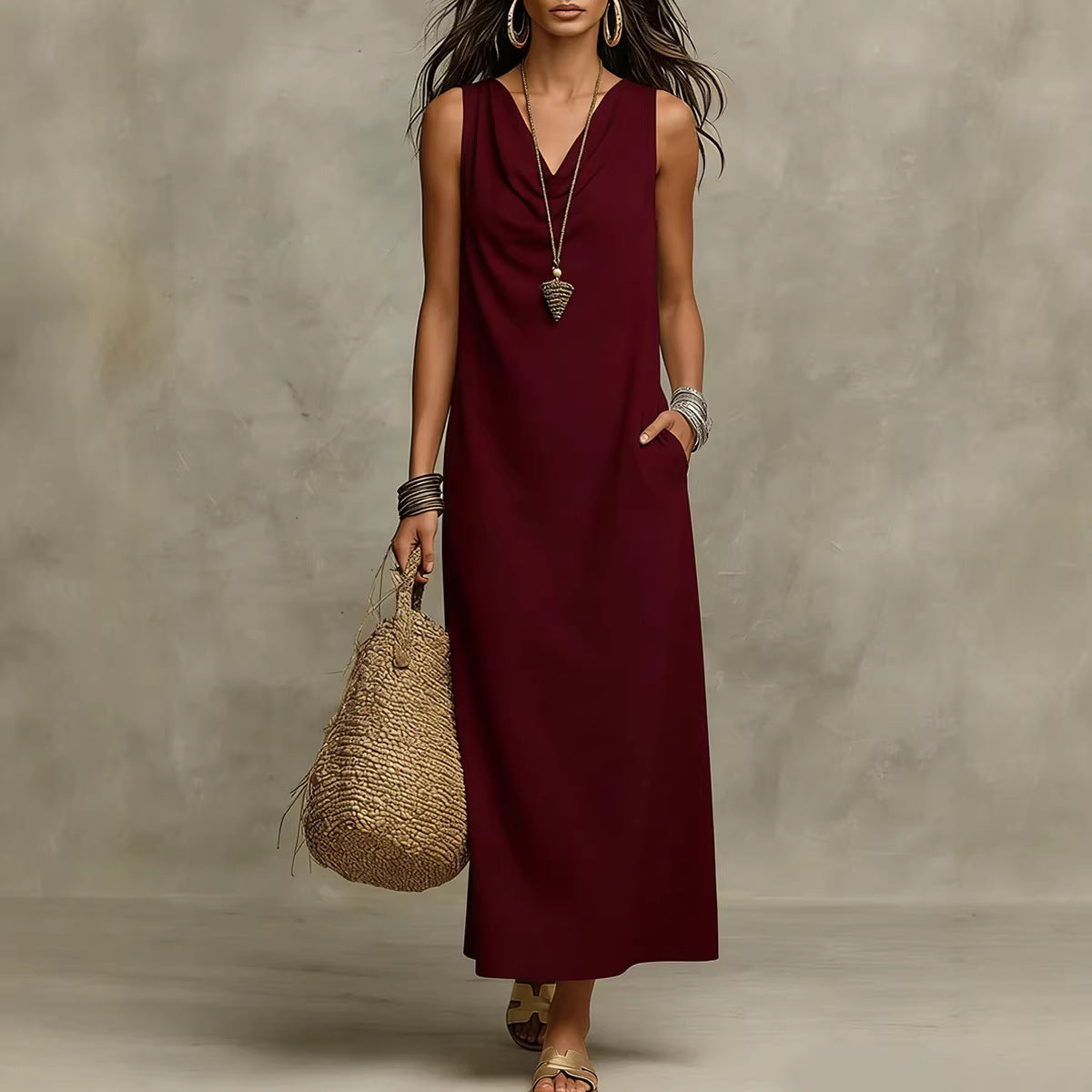 🌟 Sleeveless Linen Maxi Dress: Effortless Boho-Chic for Every Occasion