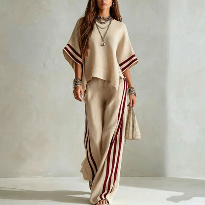 Striped Linen-Blend Two-Piece Set