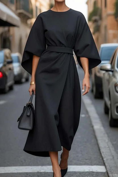 Elegant Dress with Lantern Sleeves