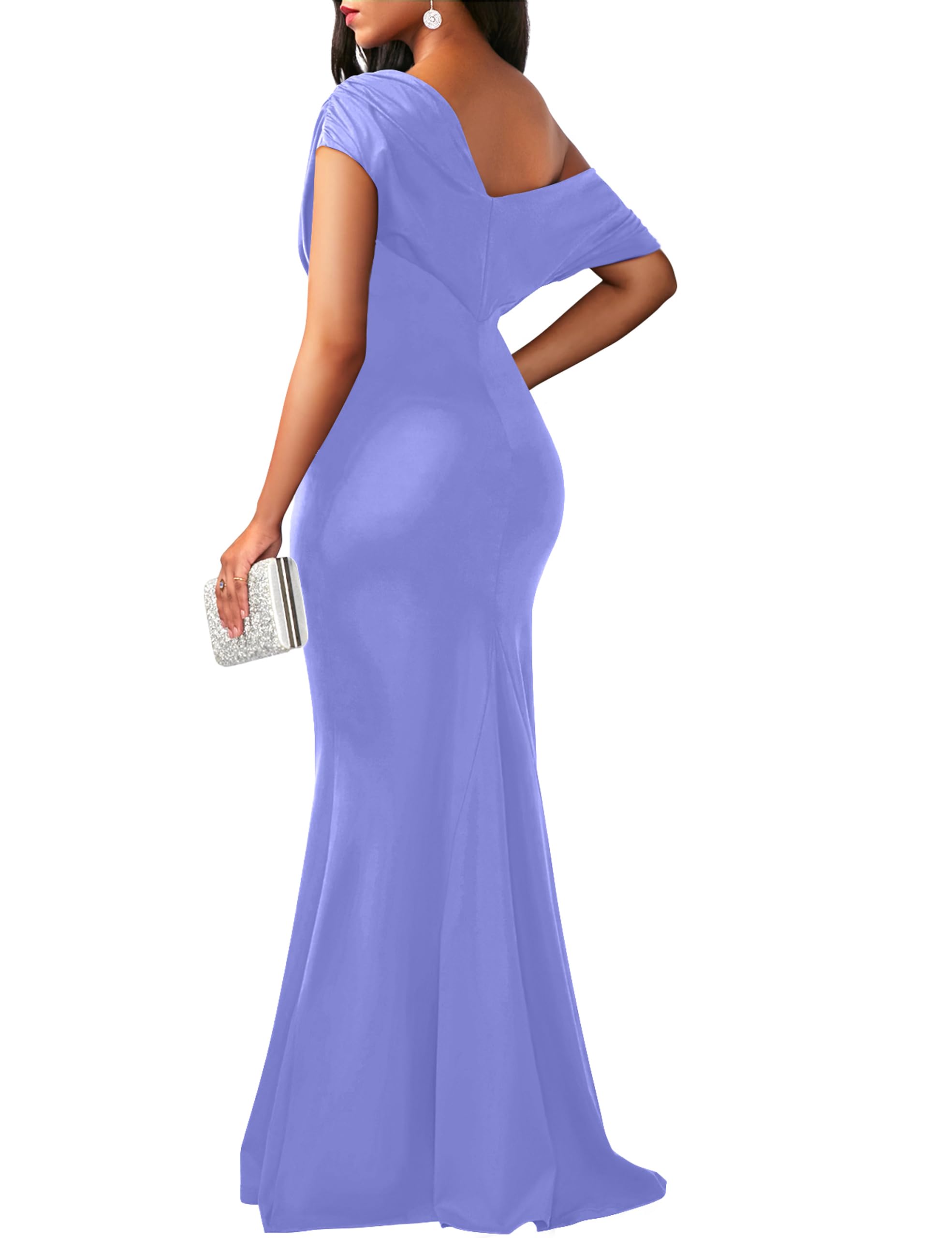2025 Women's Elegant Sleeveless Off Shoulder Bodycon Long Formal Party Evening Dress