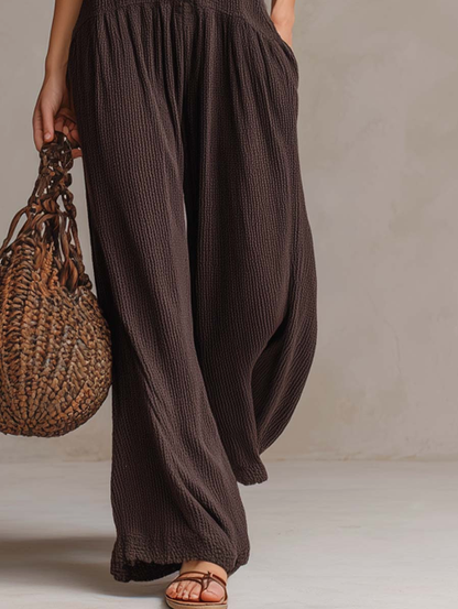 Retro Ruffle Neck Knitted Jumpsuit
