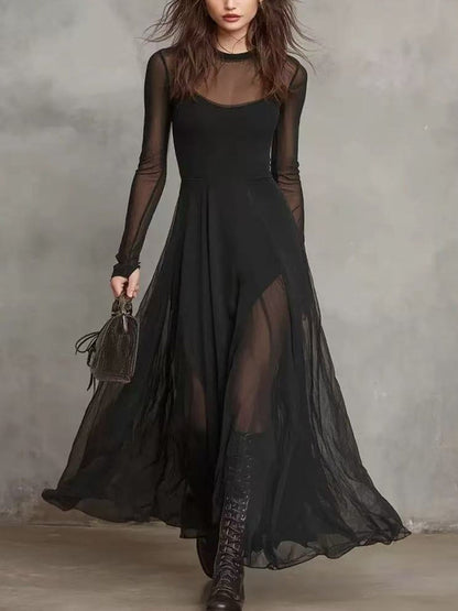 Sheer Mesh Maxi Dress
