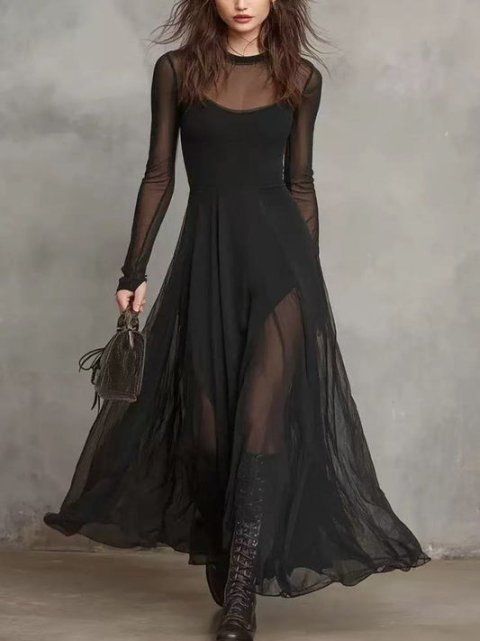 Sheer Mesh Maxi Dress