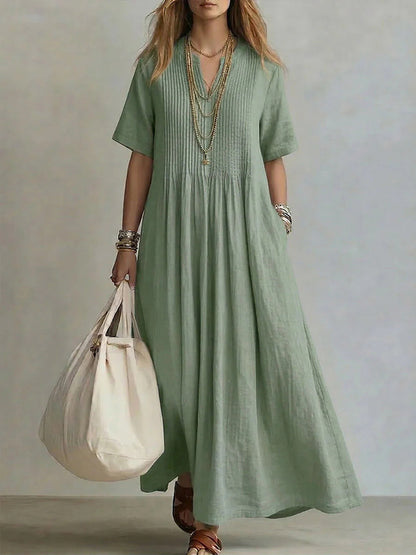 Women's Casual Loose Short Sleeve Maxi Dress