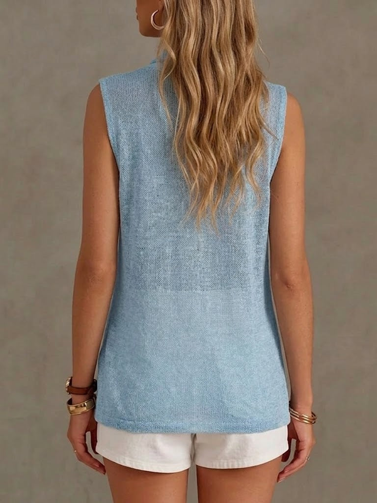 A Loose, Comfortable, And Lightweight Sleeveless Knit Top.
